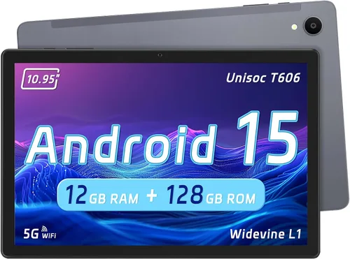 Vista 9 de Tablet Android de 10.1 pulgadas, tableta Android 15 para adultos con procesador Octa-Core, 12 GB de RAM 128 GB ROM (hasta 2 TB), pantalla de 1280 ×
