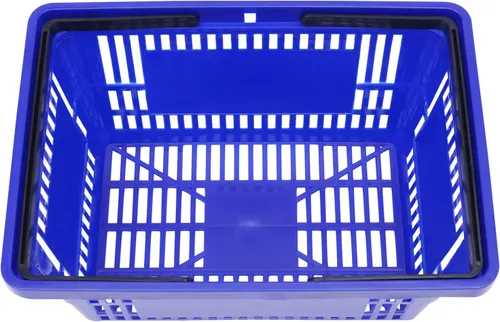 Vista 6 de 12 cestas de compras de 18 litros con asas, cestas de compras, carritos de comestibles con asas, cestas de plástico para tiendas de comestibles