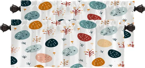 Vista 27 de Cortinas opacas de cocina con pintura al óleo de Europa rosa y negra para ventanas, cenefas opacas modernas de torre Eiffel de poliéster multicapa