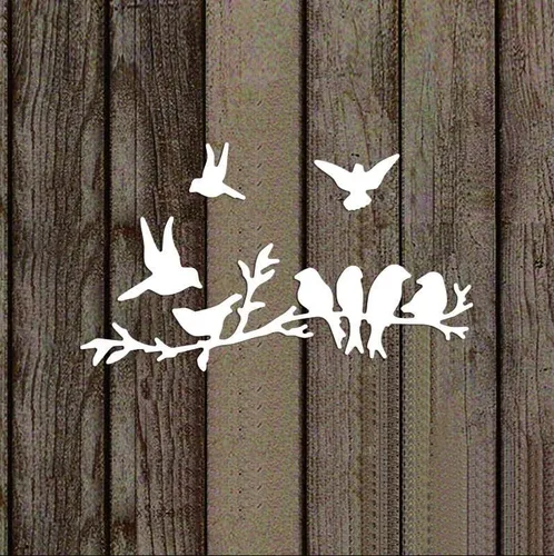 Vista 3 de Birds Branch - Troqueles de metal troquelados, tarjetas de papel de pájaros en la rama, plantillas de corte para manualidades en relieve, tarjetas