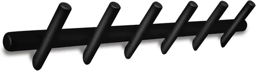 Vista 7 de KYSMOTIC Perchero de Pared Moderno de Madera - Montado en la Pared - Negro con 4 Ganchos de Madera - Para Colgar Ropa, Batas, Toallas, Sombreros