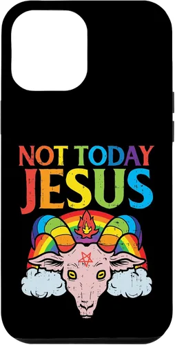 Vista 26 de Today Not Jesus Satan Goat Satanic Rainbow Satanism Gift Case for iPhone 17