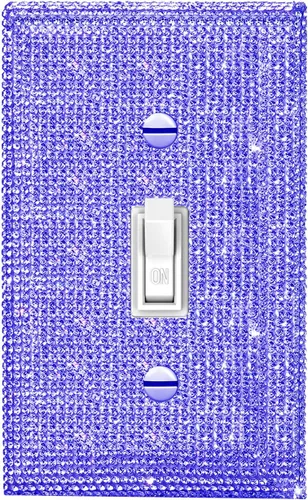Vista 18 de 4 piezas de placa de pared rosa plateado brillante cubierta decorativa interruptor de luz cubierta de interruptor de palanca única diamantes