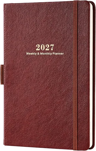 Vista 18 de Agenda 2027 – Agenda semanal mensual 2027 con calcomanías Negro