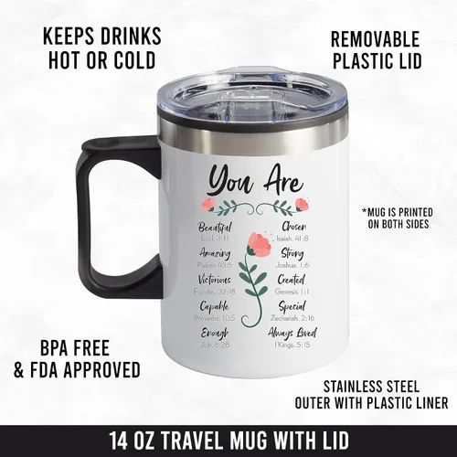 Vista 3 de Taza con versículo bíblico y caja de regalo, regalos cristianos para mujeres de fe, regalos inspiradores para mujeres, regalos religiosos