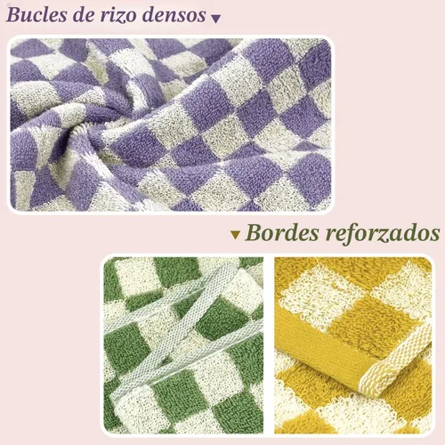 Vista 5 de Jacquotha Paquete de 4 toallas de mano para baño, algodón suave y absorbente para cara, spa, baño, gimnasio, cocina, juego de toallas de mano 4
