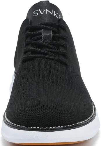 Vista 2 de Zapatos de vestir de malla para hombre, zapatos casuales de negocios, con cordones, zapatos Oxford ligeros, transpirables, cómodos, suela gruesa