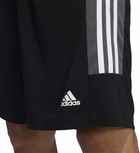 Vista 4 de adidas Pantalones cortos de 3 rayas para hombre con bolsillos con cremallera