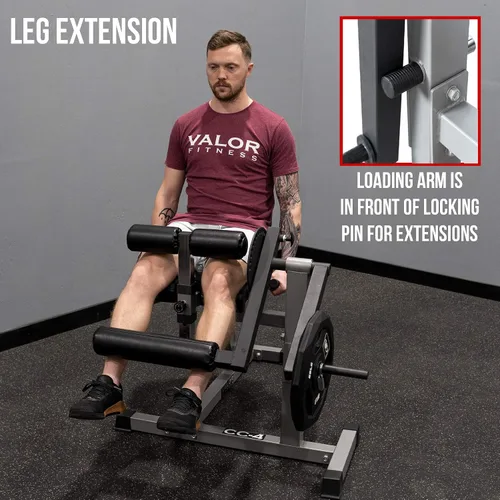 Vista 3 de Valor Fitness CC-4 aparato para musculación de piernas ajustable