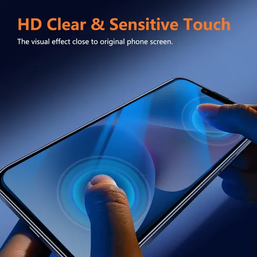 Vista 9 de Fotbor Protector de pantalla compatible con iPhone 14 Pro, protector de pantalla de privacidad de luz azul con protector de lente de cámara