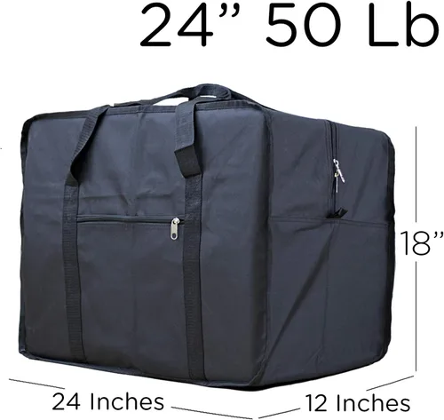 Vista 3 de Bolsa de viaje de carga cuadrada de 24 pulgadas Bolsa Maleta de Lona 50 Lb Cap equipaje Tote, Negro