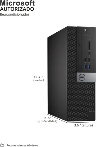 Vista 3 de Dell Optiplex 3040 SFF Business Desktop PC, Core i3-6100 3.7GHz, 8 GB de RAM, unidad de estado sólido de 256 GB, HDMI, RJ45, Windows 11 Pro de 64