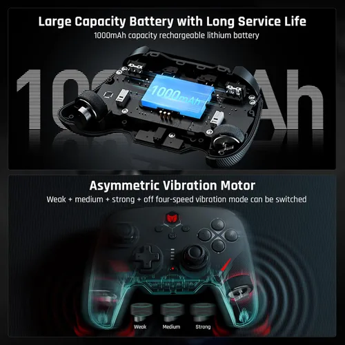 Vista 4 de BIGBIG WON Wireless Switch Controller, Bluetooth Wired Dual Mode Game Controller For Nintendo Switch, PC, Android, IOS, Custom ButtonsNFCTurbo