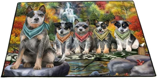 Vista 27 de Doggie of the Day Blue Heeler Dogs Floor Mat - 4th of July Independence Day - Best Dog Doormat - Protector Decor - Unique Portrait Art - Premium
