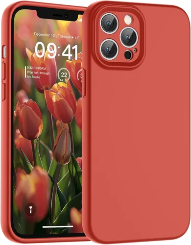 Vista 106 de SUPFINE - Funda diseñada para iPhone 12, silicona líquida premium con [forro de microfibra suave antiarañazos][protección de cámara mejorada], funda