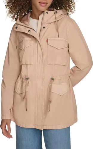 Vista 11 de Levi's Women's Four Pocket Hooded Military Jacket Algodón Camel