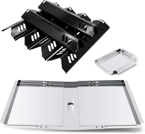 Vista 18 de Protectores térmicos de porcelana de 15 pulgadas para Dyna-Glo DGF510SBP, DGF493BNP, juego de 4 placas térmicas para parrilla de patio trasero