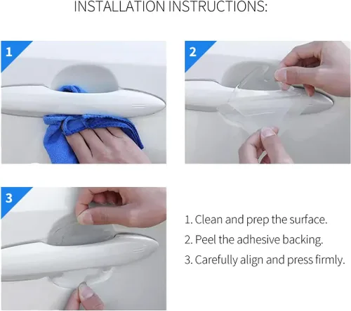 Vista 7 de iPick Image Para Ford F-150 Lightning Universal Car Door Handle Cup Protector de calcomanías transparentes, par - Con licencia