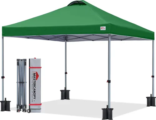 Vista 18 de MASTERCANOPY - Toldo plegable que incluye funda de transporte con ruedas, 4 bolsas de arena de contrapeso y 4 estacas