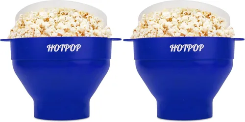 Vista 28 de El Hotpop Original - Palomitero para microondas, Popcorn, contenedor de silicona para hacer palomitas de maíz, cuenco plegable sin BPA y apto