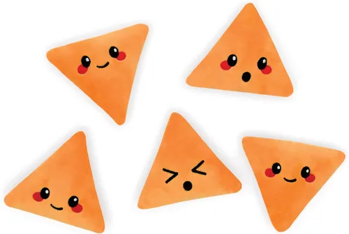Vista 2 de iscream ¡Juega con tu comida! Juego de almohadas de forro polar Fire Nacho Chips con detalles bordados