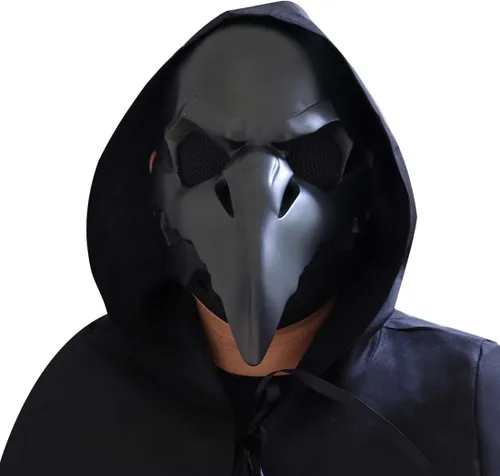 Vista 2 de Rulercosplay - Máscaras medievales para disfraz de pájaro de la peste medieval