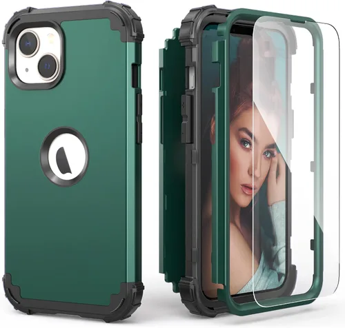 Vista 26 de IDweel Funda para iPhone 15 Plus con Protector de Pantalla, 3 en 1 Resistente a Golpes Ajuste Delgado Híbrida de Servicio Pesado Cubierta Dura de PC