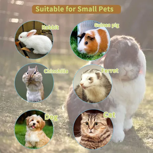 Vista 6 de Lemtrflo Comedero para conejos para jaulas, alimentador automático colgante para gatos y dispensador de agua, accesorios para jaula de hurones