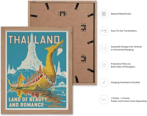 Vista 2 de Poster Master Póster de viaje vintage, impresión retro de Tailandia, arte de pared publicitario, regalo para él, ella, amante de los viajes