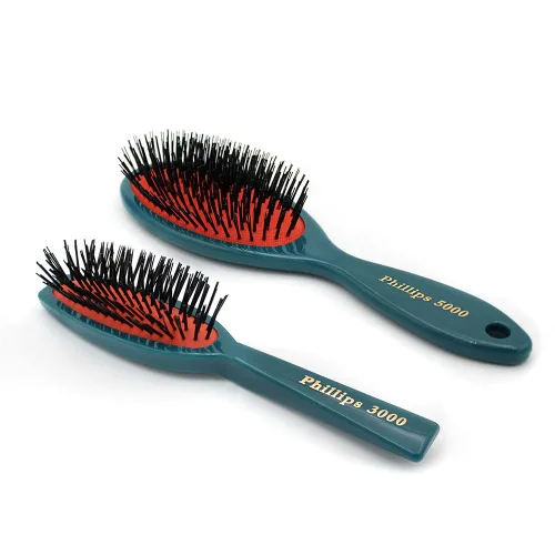 Vista 3 de Phillips Brush Paquete combinado de cepillos de pelo de 3000 + 5000 cojines, tamaño monedero + cepillos de tamaño completo, color verde azulado