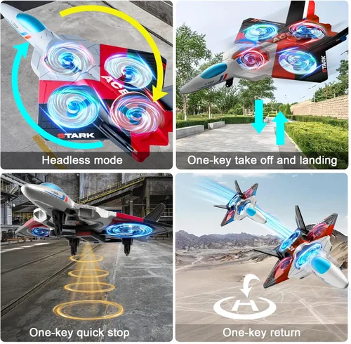 Vista 8 de 4DRC Aviones de control remoto de espuma con cámara 1080P para niños y adultos de 8 a 16 años, aviones RC con luz, control de gravedad, seguimiento