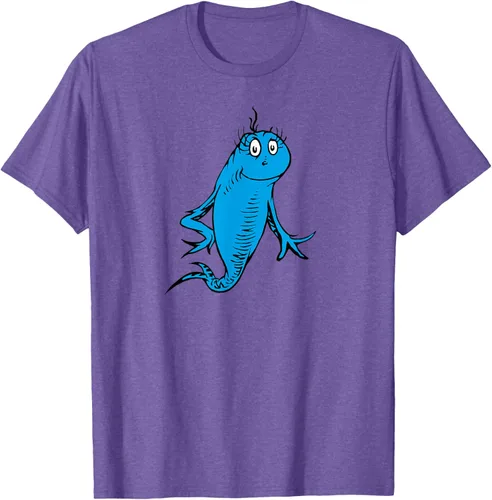 Vista 8 de Dr. Seuss Blue Fish Character - Camiseta con licencia oficial Negro