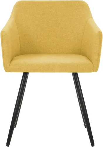 Vista 4 de Yellow Fabric Dining Chairs Set of 4, Modern Kitchen Dining Room Seating, Sturdy Metal Frame for Home