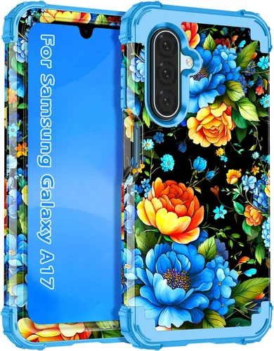 Vista 8 de Hekodonk Funda para Galaxy A17 5G, tres capas de protección resistente a prueba de golpes, plástico duro+silicona suave, funda protectora de cuerpo
