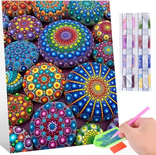 Vista 10 de Kits de Arte de Diamantes DIY para Adultos - Juego Completo de Pintura de Diamantes 5D con Detalles Completos de Nubes Auspiciosas y Coloridas