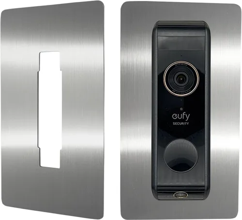 Vista 8 de Placa frontal de acero inoxidable, accesorios para UE - timbre de video - Fy/Video Doorbell, E340, 2K HD, S330, C30, C31, delgado, soporte, placa