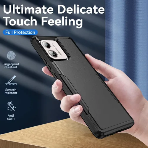 Vista 5 de Funda para Moto Edge Plus 2023, Moto Edge+ 2023, con protector de pantalla, resistente, resistente, a prueba de golpes, funda protectora para Negro