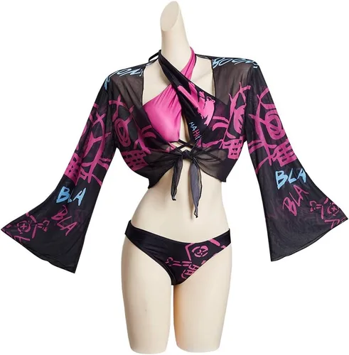 Vista 9 de Nasfotim Traje de baño de anime para mujer, traje de baño para cosplay
