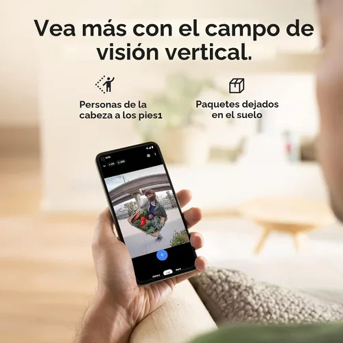 Vista 7 de Google Nest Doorbell (Batería) - Ivy Timbre de video con zoom digital de 6x, HD, vista en vivo 24/7, visión nocturna, HDR, funciona con Google