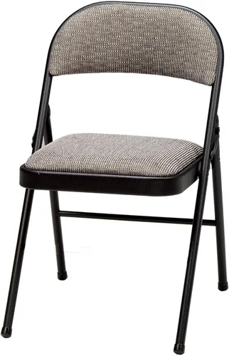 Vista 8 de MECO Paquete de 4 sillas plegables acolchadas portátiles, silla plegable de tela metálica ligera y acolchada, comodidad repentina, color negro