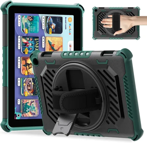 Vista 13 de ROISKIN Funda para tableta Amazon Kindle Fire HD 8 y HD 8 Plus de 12ª/10ª generación versión 2024/2022/2020 para niños con soporte giratorio de 360