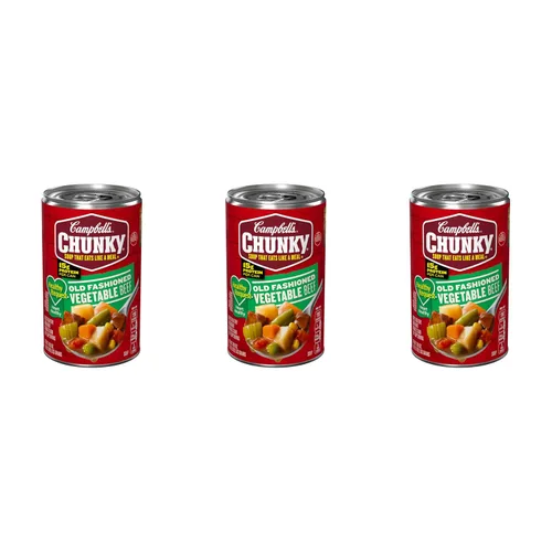 Vista 10 de Sopa Chunky de Campbell’s, sopa abundante de ternera y cebada, lata de 18.8 Oz