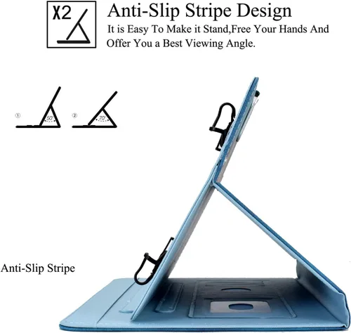 Vista 4 de Funda universal para tablet Android de 10 10.1 pulgadas para iPad, funda con soporte de visión multiángulo, funda protectora de piel sintética Playa