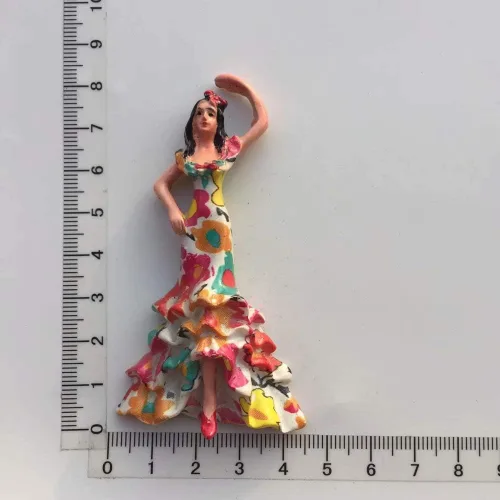 Vista 5 de Flamenco bailarina España Barcelona imán 3D resina nevera imán recuerdo viaje ciudad colección