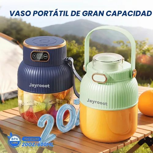 Vista 3 de Licuadora personal, compacta inalámbrica, 20 oz (20.3 fl oz) Azul Verde