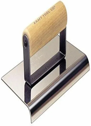Vista 3 de Kraft Herramienta 1/4-inch Radius 3/8-Inch Lip acero inoxidable Cemento Hormigón Con Mango De Madera