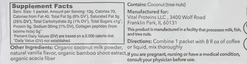 Vista 4 de Vital Proteins Crema de colágeno de vainilla individual, 0.46 oz