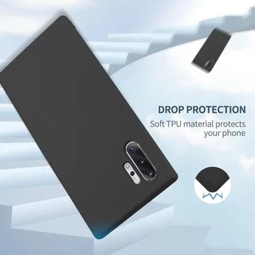 Vista 2 de Funda para Galaxy Note 10 Plus, silicona líquida, delgada, suave, TPU, protección de cuerpo completo, a prueba de golpes, para Galaxy Note 10 Plus