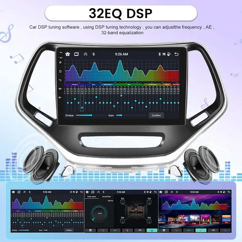 Vista 6 de [8 Core 4+64G] Radio de coche para Jeep Cherokee 2013-2018 con Carplay inalámbrico y Android Auto - Pantalla táctil IPS de 10 pulgadas Android
