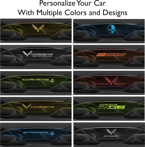 Vista 4 de Windrestrictor Deflector de viento para Chevrolet Corvette C7 2014-2018 con grabado láser C7 Bandera Stingray Logo Grapic